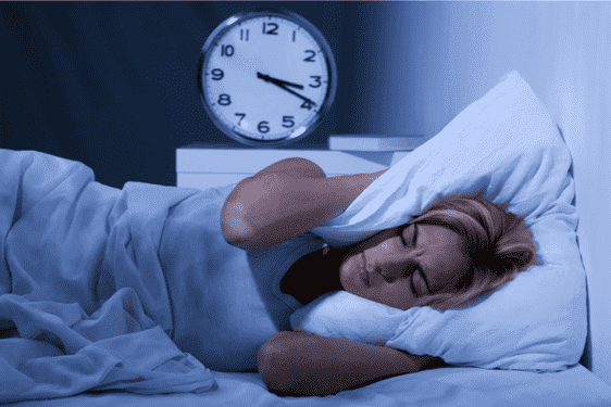 Woman struggling to sleep at night
